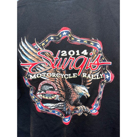 2014 Sturgis Motorcycle Rally T Shirt Black Eagle Graphic Tee Alstyle Apparel - Picture 4 of 7
